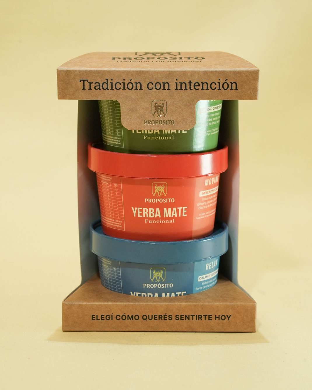 Experiencia Propósito – los 3 blends en potes de degustación