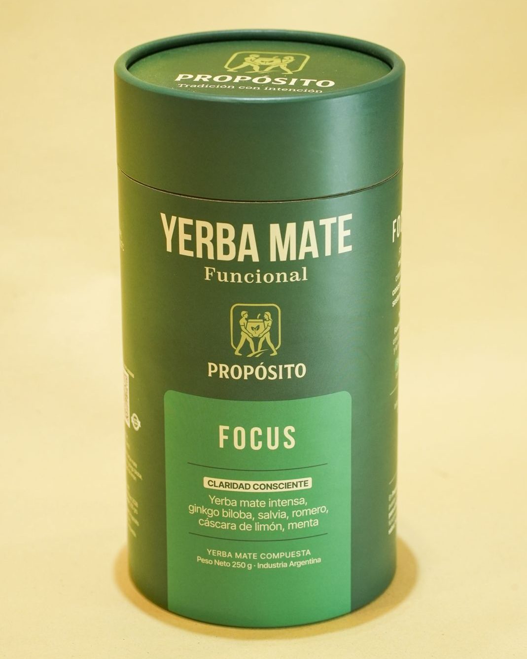 Focus — yerba mate funcional para la concentración, cilindro 250g