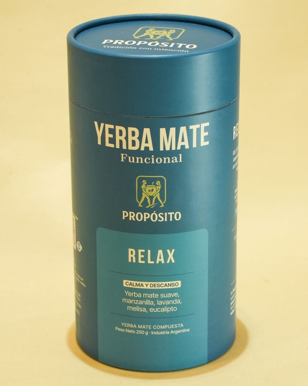 Relax — yerba mate funcional relajante, cilindro 250g