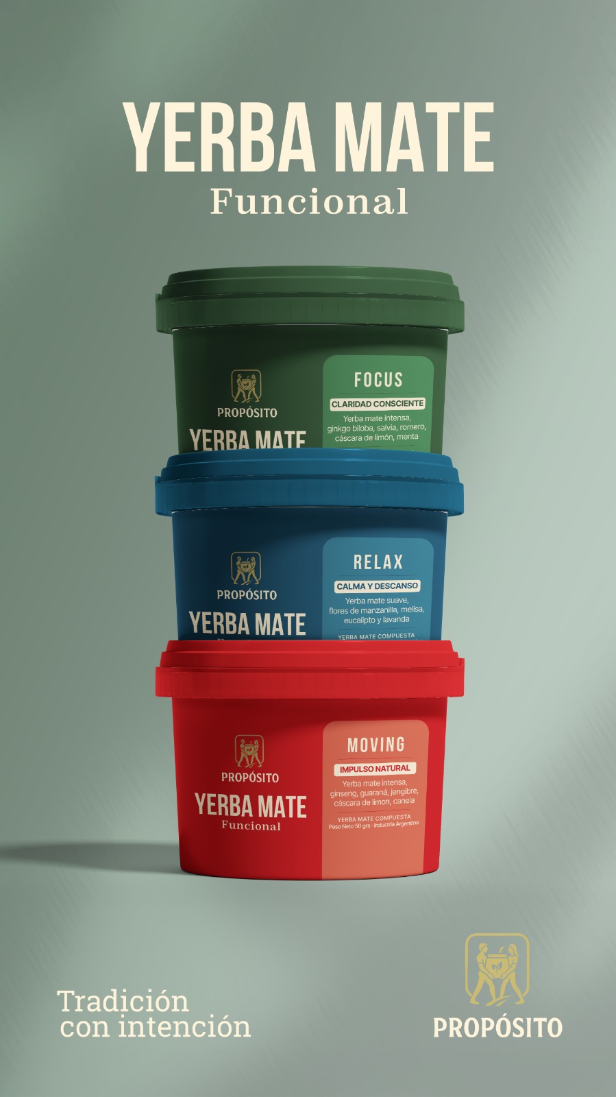 Experiencia Propósito – los 3 blends en potes de degustación
